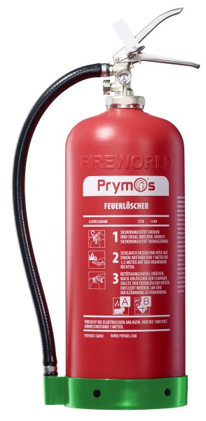 PM10-S6/FF: 8 Jahre wartungsfreier, fluorfreier Feuerlöscher, 6 Liter Schaum